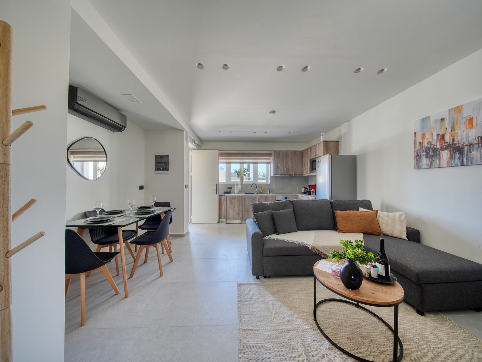 Open-plan living, dining and kitchen at Heritage Lofts