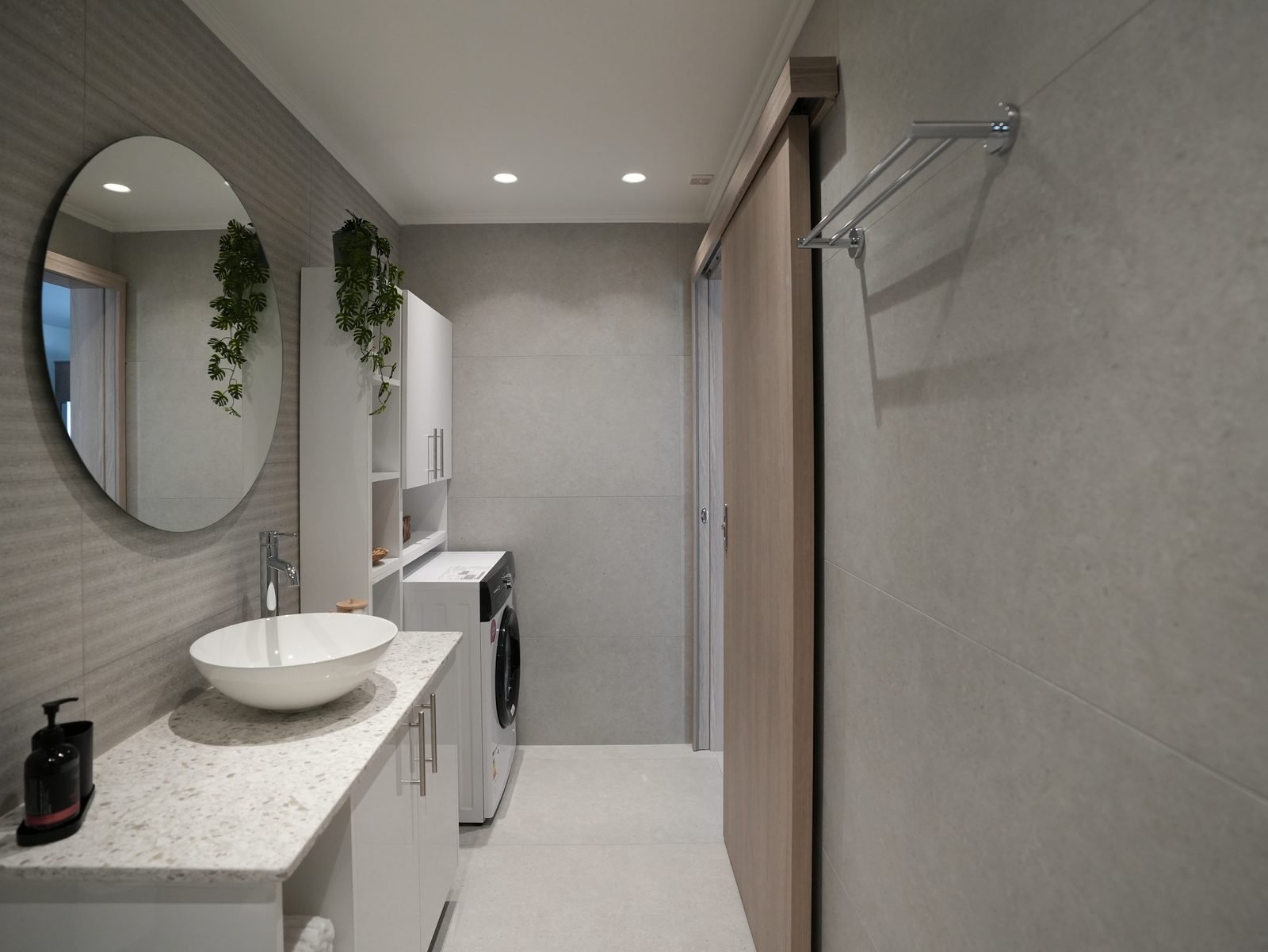 Modern bathroom with walk-in shower